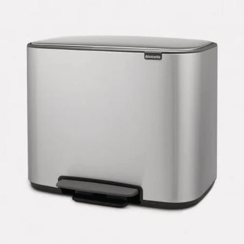 Bo Pedal Bin, 3 X 11L  - Matt Steel Fingerprint Proof