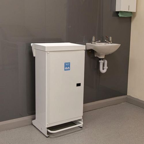 80 Litre Front Opening Eco Sackholder  Complete With A White Silent Closing Lid