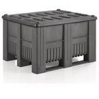 Pack of 4 Palletbox Cb 3 Hdpe Basalt Grey(fda Food Contct Approved Recycled) with 4 Basalt Grey Lids