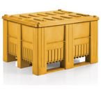 Pack of 4 Palletbox Cb 3 Hdpe Yellow with 4 Yellow Lids