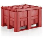Pack of 4 Palletboxcb 3 Hdpe Red with 4 Red Lids