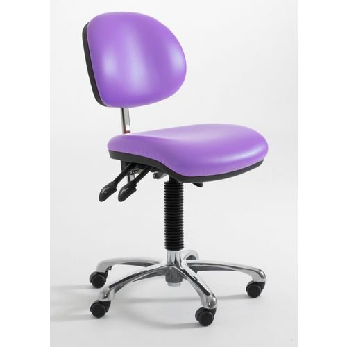 Low Clean Room Chair With  Lock Loading Castors, Lilac