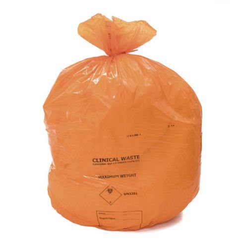 90L 20Kg Un Orange  Adr Clinical Sack 200Pcs (10 Rolls X 20 Pcs)