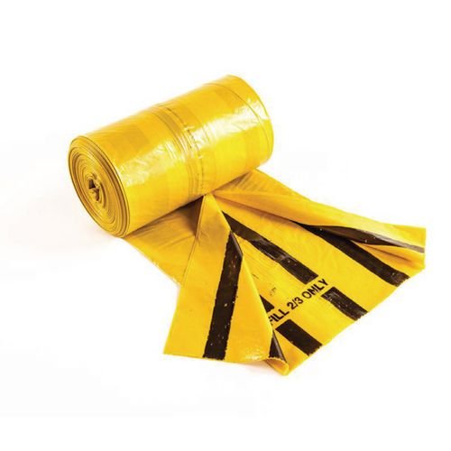 80L 10Kg Chsa  Yellow Tiger Stripe Bag 400 Pcs (16 Rolls X 25 Pcs)