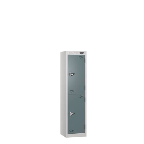 Low Tier Education 2 Door 1200  X  300 X 450 Hasp Locks Silver Body Slate Door