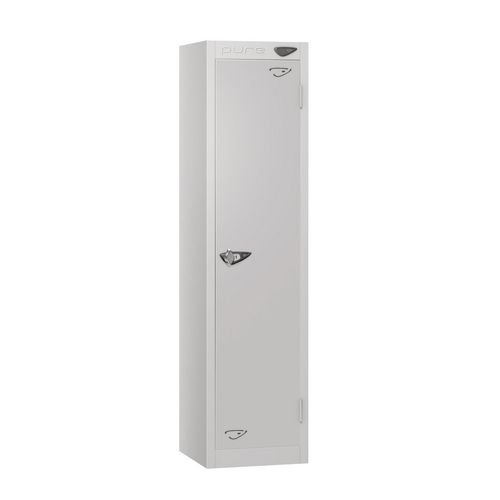 Low Tier Education 1 Door 1200  X  300 X 300 Hasp Locks Silver Body Silver Door
