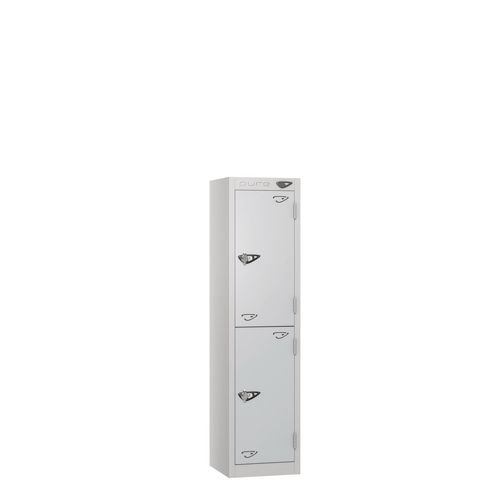 Low Tier Education 2 Door 1200  X  300 X 300 Hasp Locks Silver Body Silver Door