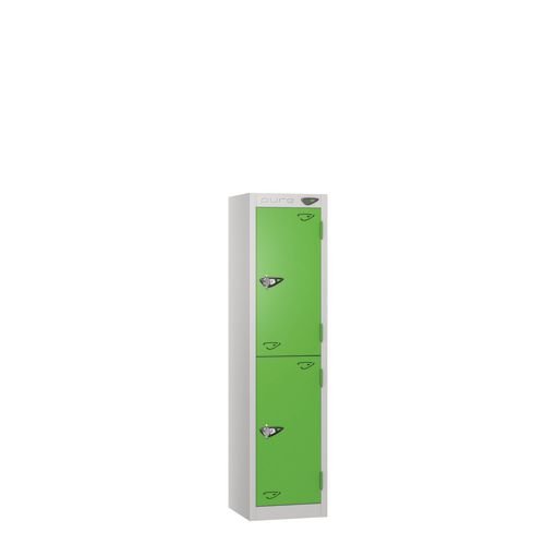Low Tier Education 2 Door 1200  X  300 X 450 Hasp Locks Silver Body Green Door