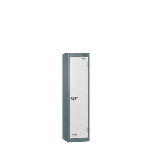 Low Tier Education 1 Door 1200  X  300 X 450 Hasp Locks Slate Body White Door