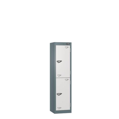 Low Tier Education 2 Door 1200  X  300 X 450 Hasp Locks Slate Body White Door