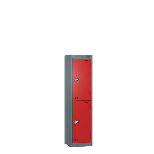 Low Tier Education 2 Door 1200  X  300 X 300 Hasp Locks Slate Body Red Door