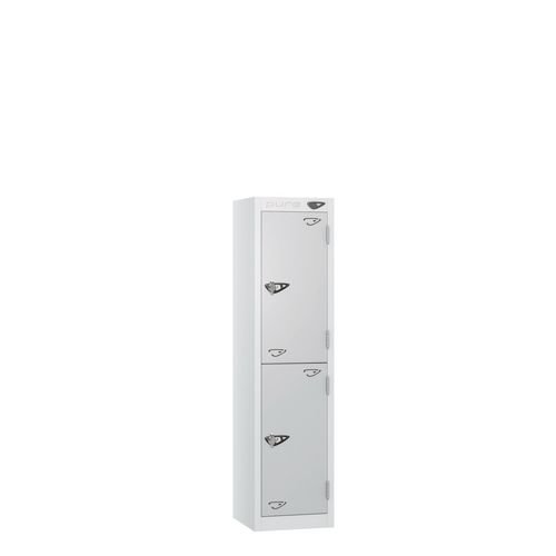 Low Tier Education 2 Door 1200  X  300 X 450 Hasp Locks White Body Silver Door
