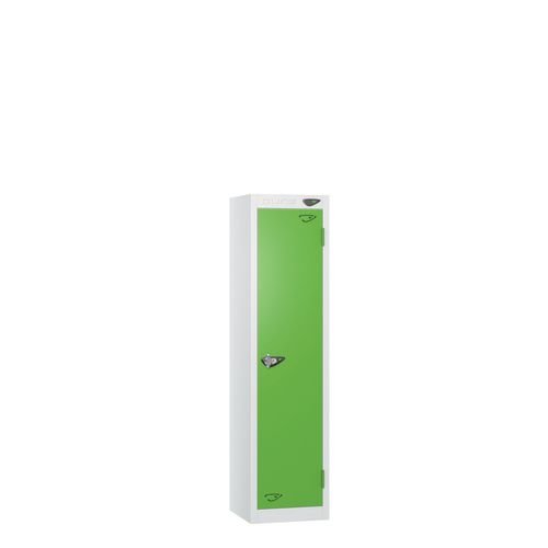 Low Tier Education 1 Door 1200  X  300 X 450 Hasp Locks White Body Green Door