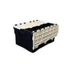 Attached Lid Containerwith Black Base and White Lid 56 l
