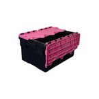 Attached Lid Containerwith Black Base and Pink Lid 56 l