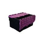 Attached Lid Containerwith Black Base and Purple Lid 56 l
