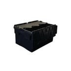 Attached Lid Containerwith Black Base and Lid 56 l