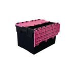 Attached Lid Containerwith Black Base and Pink Lid 63 l