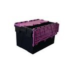 Attached Lid Containerwith Black Base and Purple Lid 63 l