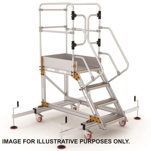Climb-It Extra Large Platform Safety  Steps With Adjustable Stabilisers - 5 Tread