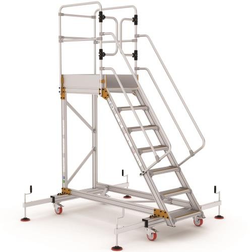 Climb-It Extra Large Platform Safety  Steps With Adjustable Stabilisers - 7 Tread