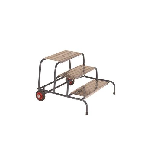 Climb-It Uk Wide Work Step  - 200mm Platform - 3 Tread - With Wheels