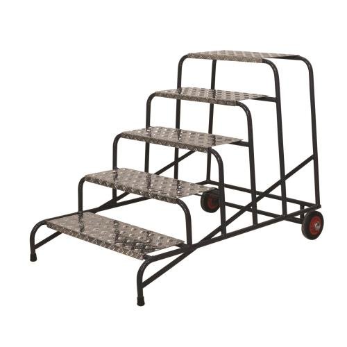 Climb-It Uk Wide Work Step  - 200mm Platform - 5 Tread - With Wheels