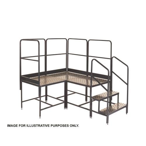 Climb It 3 Corner (2X1) Platform  - 3X 800 X 800 X 750 - 2 Tread , 5 Handrails