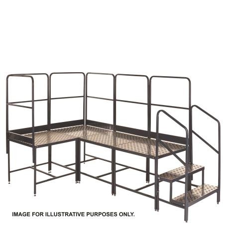 Climb It 4 Corner (3X1) Platform  - 4X 800 X 800 X 750 - 2 Tread , 6 Handrails