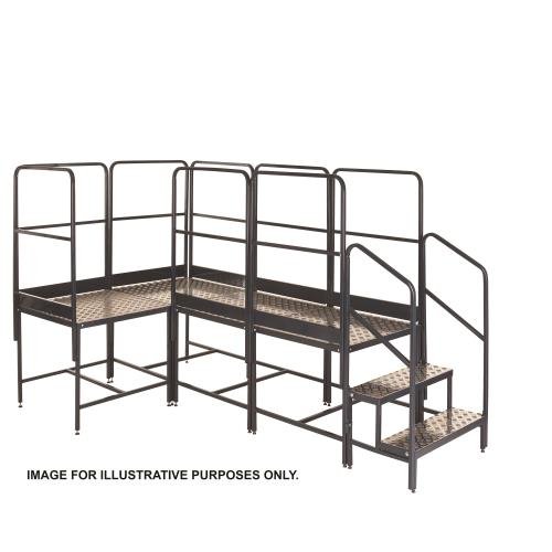 Climb It 4 Corner (3X1) Platform  - 4X 800 X 800 X 750 - 2 Tread , 8 Handrails