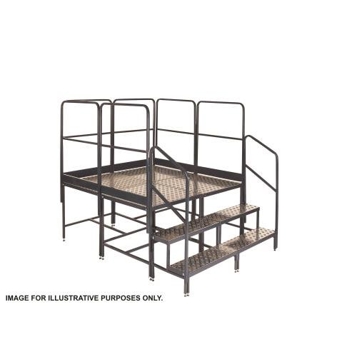Climb It 4 Square (2X2) Platform  - 4X 800 X 800 X 750 - 2X2 Tread , 6 Handrails