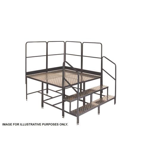 Climb It 4 Square (2X2) Platform  - 4X 800 X 800 X 1000 - 2X3 Tread , 4 Handrails