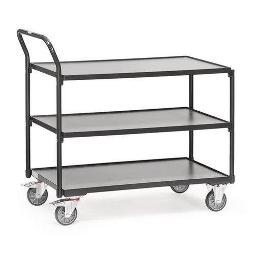 Raised Handle Workshop Trolley  - 3 Shelf - Platform L X W: 1000 X 600mm