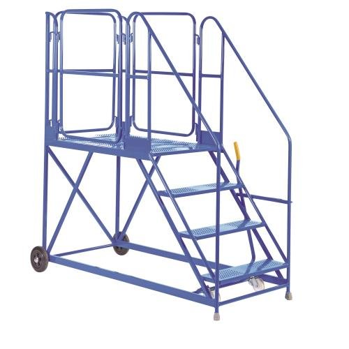 Climb-It Uk Work Platform - Easy  Slope - 1200mm Platform - 4 Tread - Blue