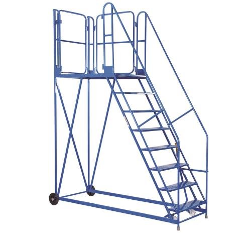 Climb-It Uk Work Platform - Easy  Slope - 1200mm Platform - 8 Tread - Blue