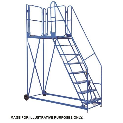 Climb-It Uk Work Platform - Easy  Slope - 1200mm Platform - 9 Tread - Blue