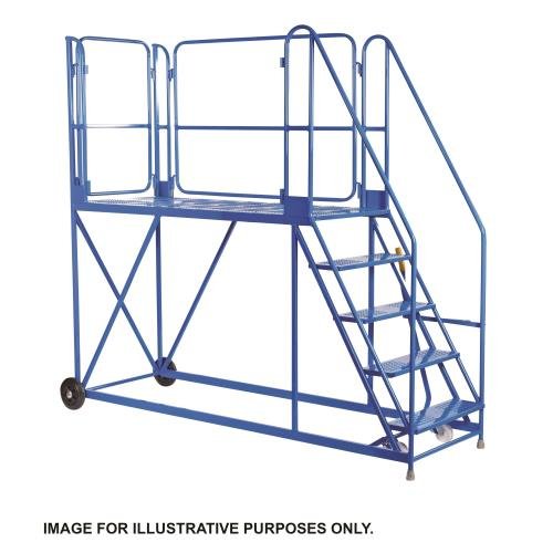 Climb-It Uk Work Platform - Easy  Slope - 1800mm Platform - 4 Tread - Blue