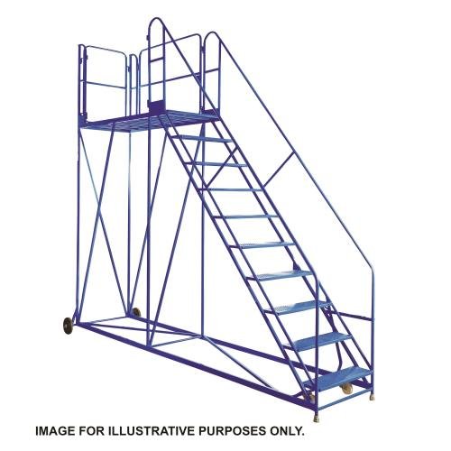 Climb-It Uk Work Platform - Easy  Slope - 1800mm Platform - 9 Tread - Blue