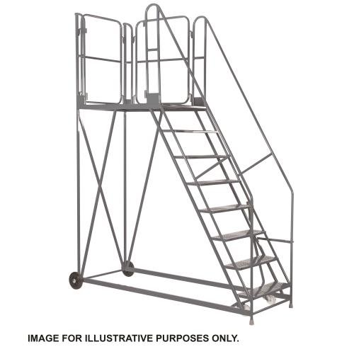 Climb-It Uk Work Platform - Easy  Slope - 1200mm Platform - 7 Tread - Grey