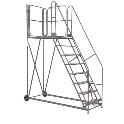 Climb-It Uk Work Platform - Easy  Slope - 1200mm Platform - 8 Tread - Grey
