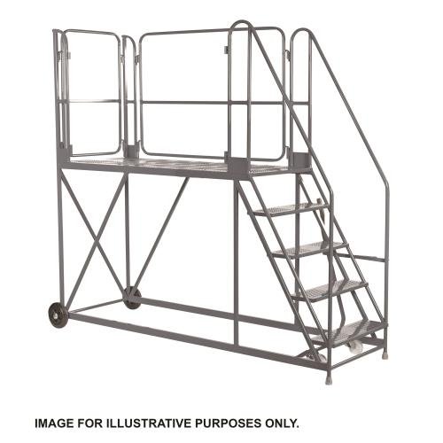 Climb-It Uk Work Platform - Easy  Slope - 1800mm Platform - 3 Tread - Grey