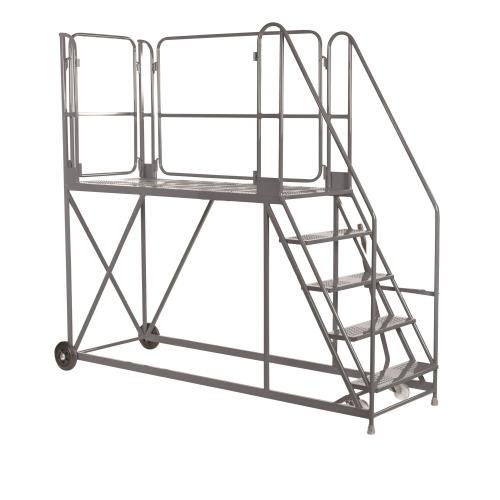 Climb-It Uk Work Platform - Easy  Slope - 1800mm Platform - 5 Tread - Grey