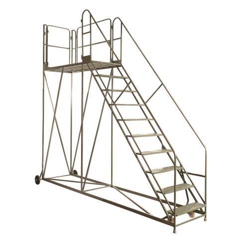 Climb-It Uk Work Platform - Easy  Slope - 1800mm Platform - 9 Tread - Grey