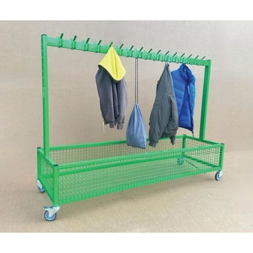 Double Mesh Cloakroom Trolley - Green