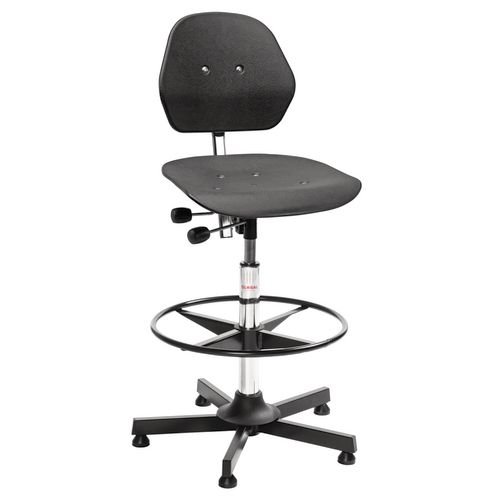 Solid Chair - Steel Base + Glides + Footring Adj Seat Height 680-940mm