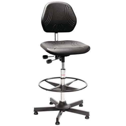 Comfort Chair - Steel Base + Glides + Footring Adj Seat Height 640 - 900mm