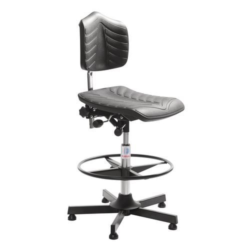 Premium Chair - Steel Base + Glides + Footring Adj Seat Height 680 - 940mm