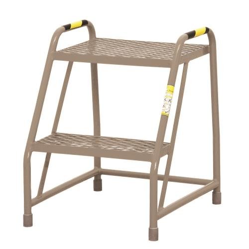 Sturdy Step-Up 2 Step Mesh Tread Grey Powder Coated Finish