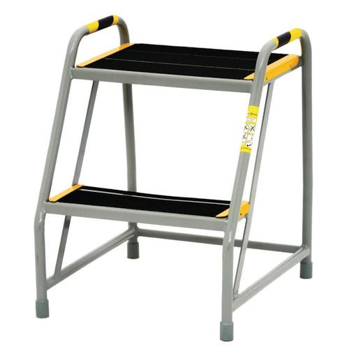 Sturdy Step-Up 2 Step Sure Grip Tread Grey Powder Coated Finish