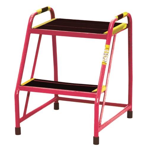 Sturdy Step-Up 2 Step Sure Grip Tread Red Powder Coated Finish